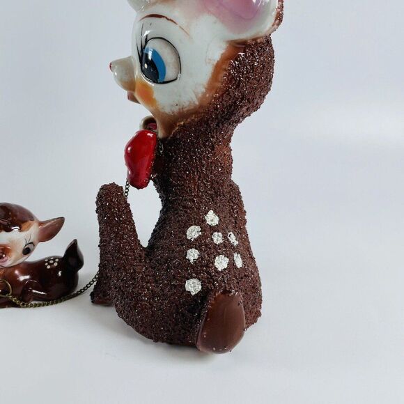 Arnart Sugar Salt Glazed Chain Deer Family Figurines Japan VTG MCM Christmas - Picture 8 of 12